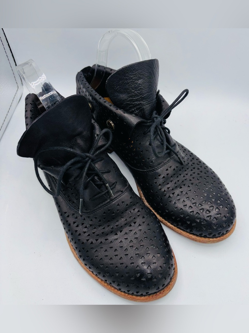 Patricia Nash Sabrina Boho Perforated Italian Leather Ankle Boots Booties